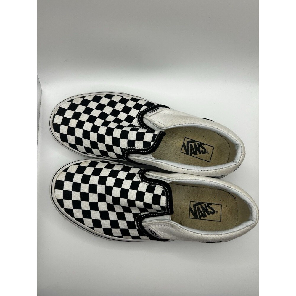 Vans Classic Slip-On Checkerboard Youth Size 3.5 Black White Skate Shoes
